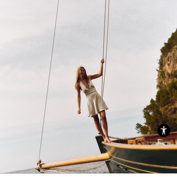 Satin Effect Halter Dress Zara NWOT - Picture 3 of 3